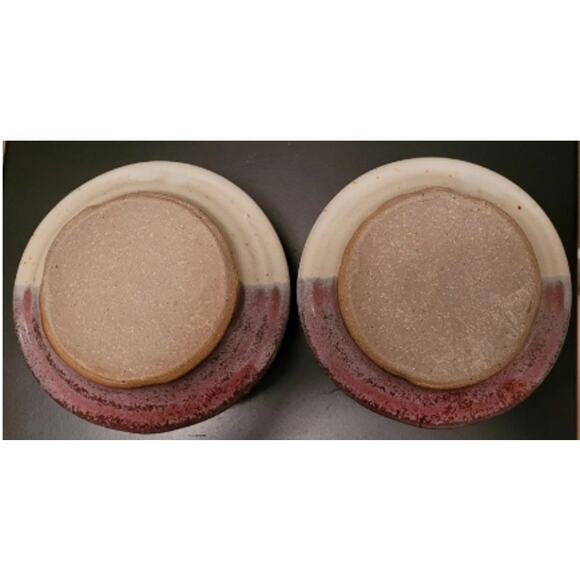 Pair Mid Century Studio Art Tapered Candle Holders Lavender White with Handles - Picture 6 of 6